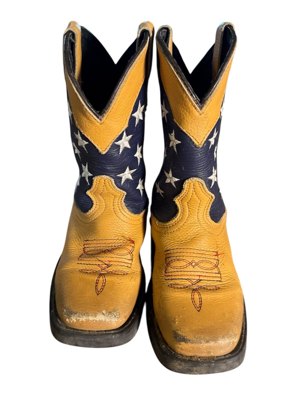 J.B. Dillon kids' American flag leather western boots Kids Size 10.5